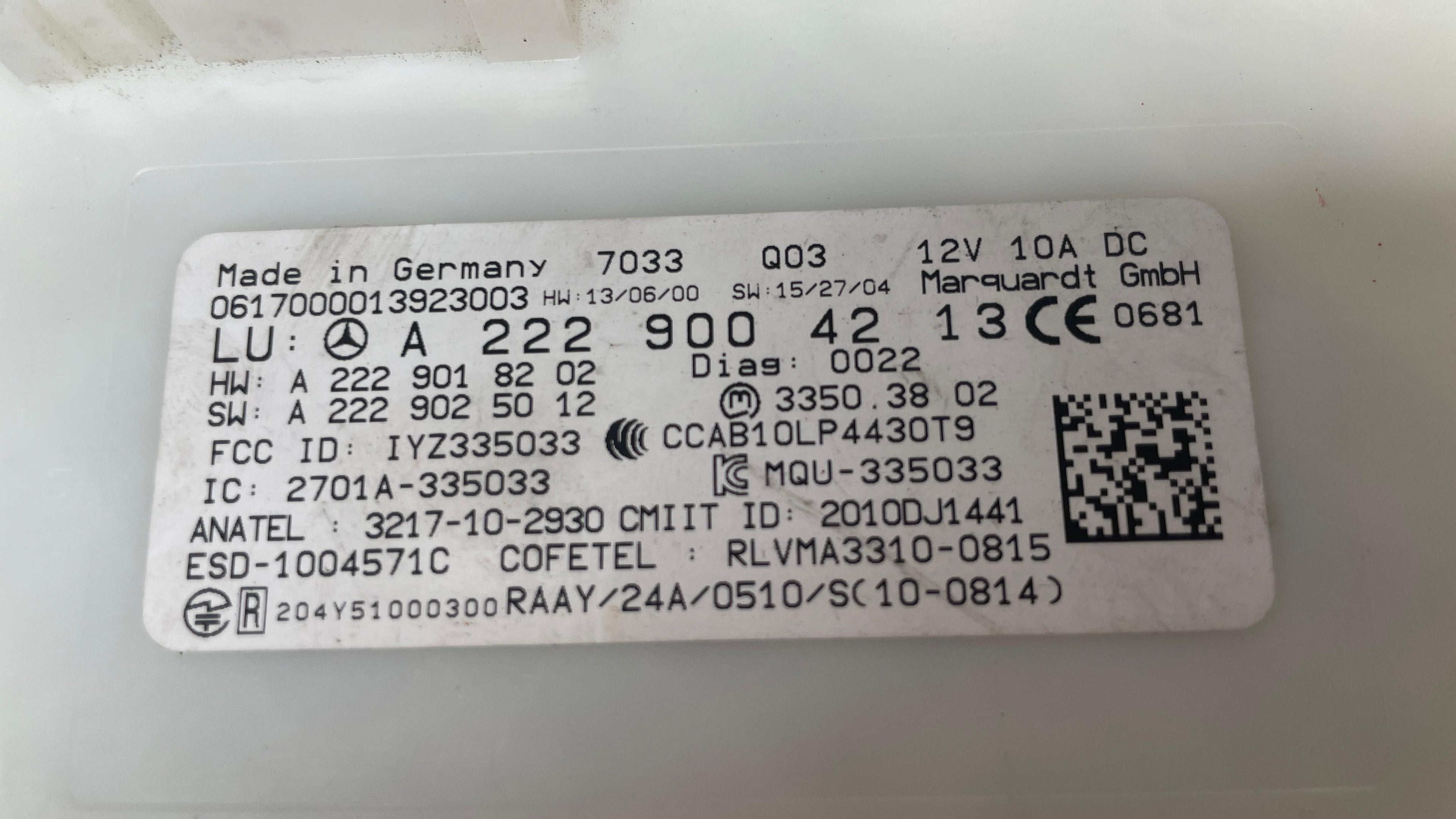A2229004213  MERCEDES KEY LESS G0 ENTRY MODULE CONTROL UNIT