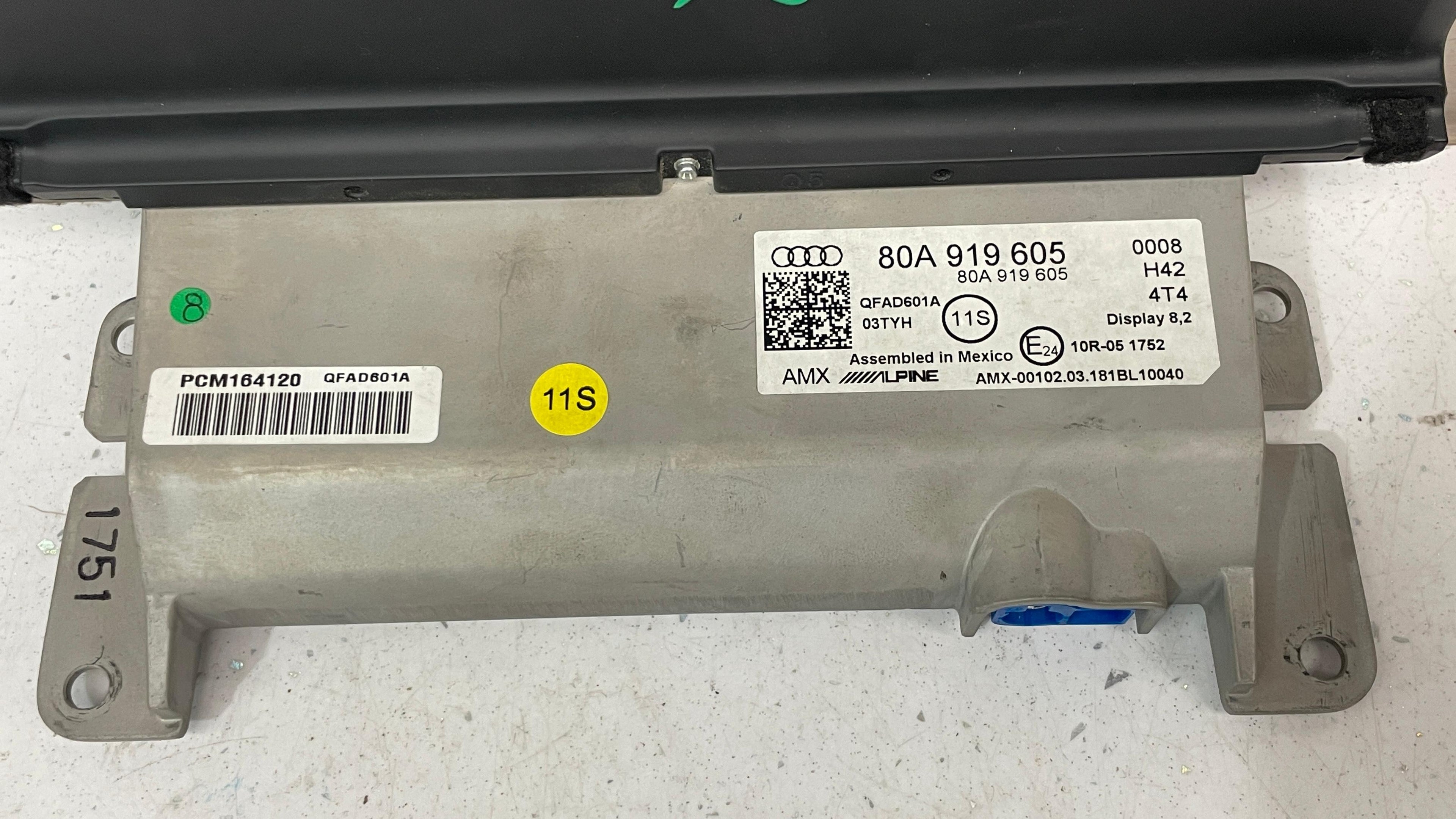 80A919605 AUDI  SQ5 DISPLAY SCREEN CONTROL UNIT