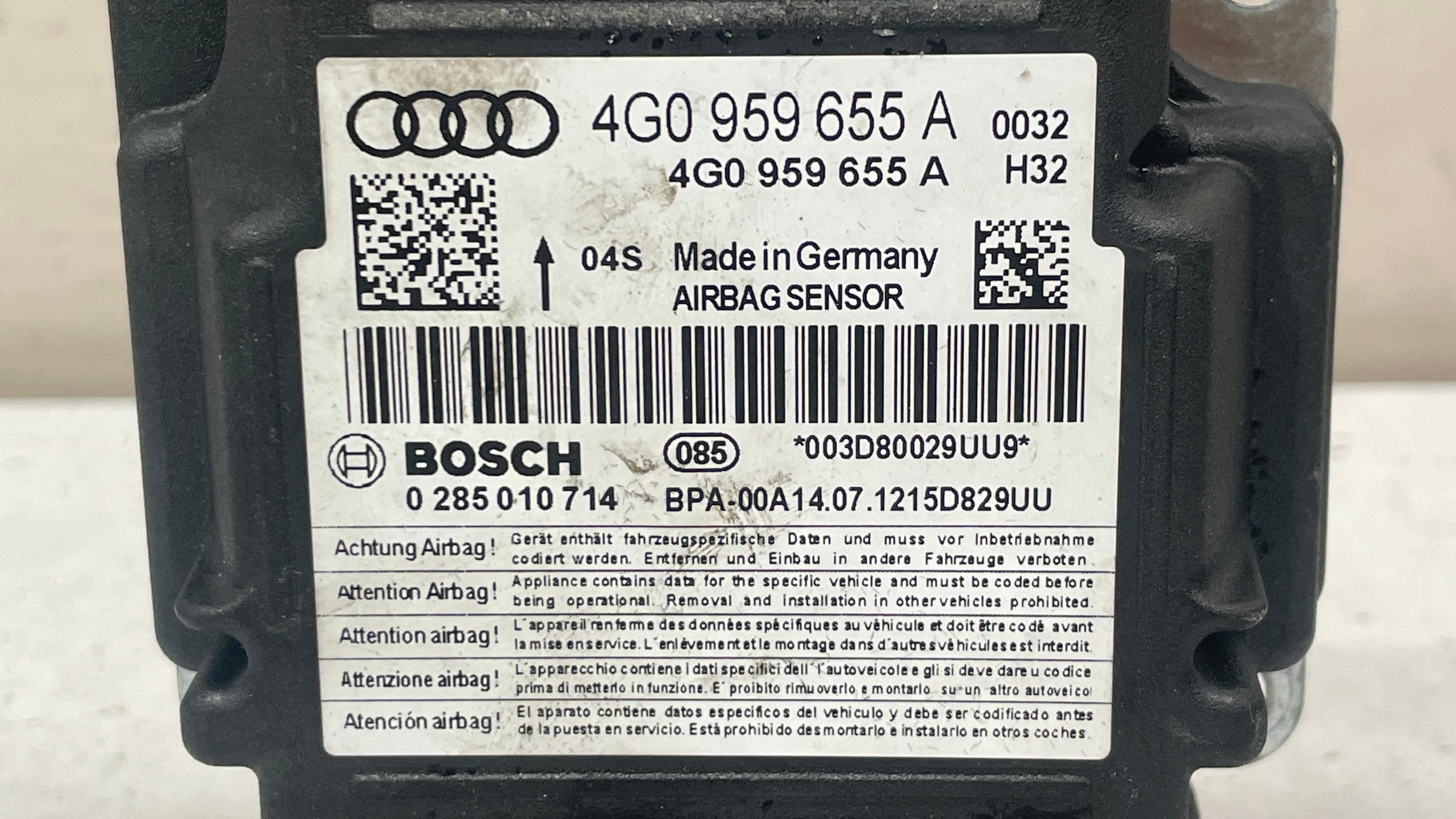 4G0959655A  AUDI A6 SRS MODULE CONTROL UNIT