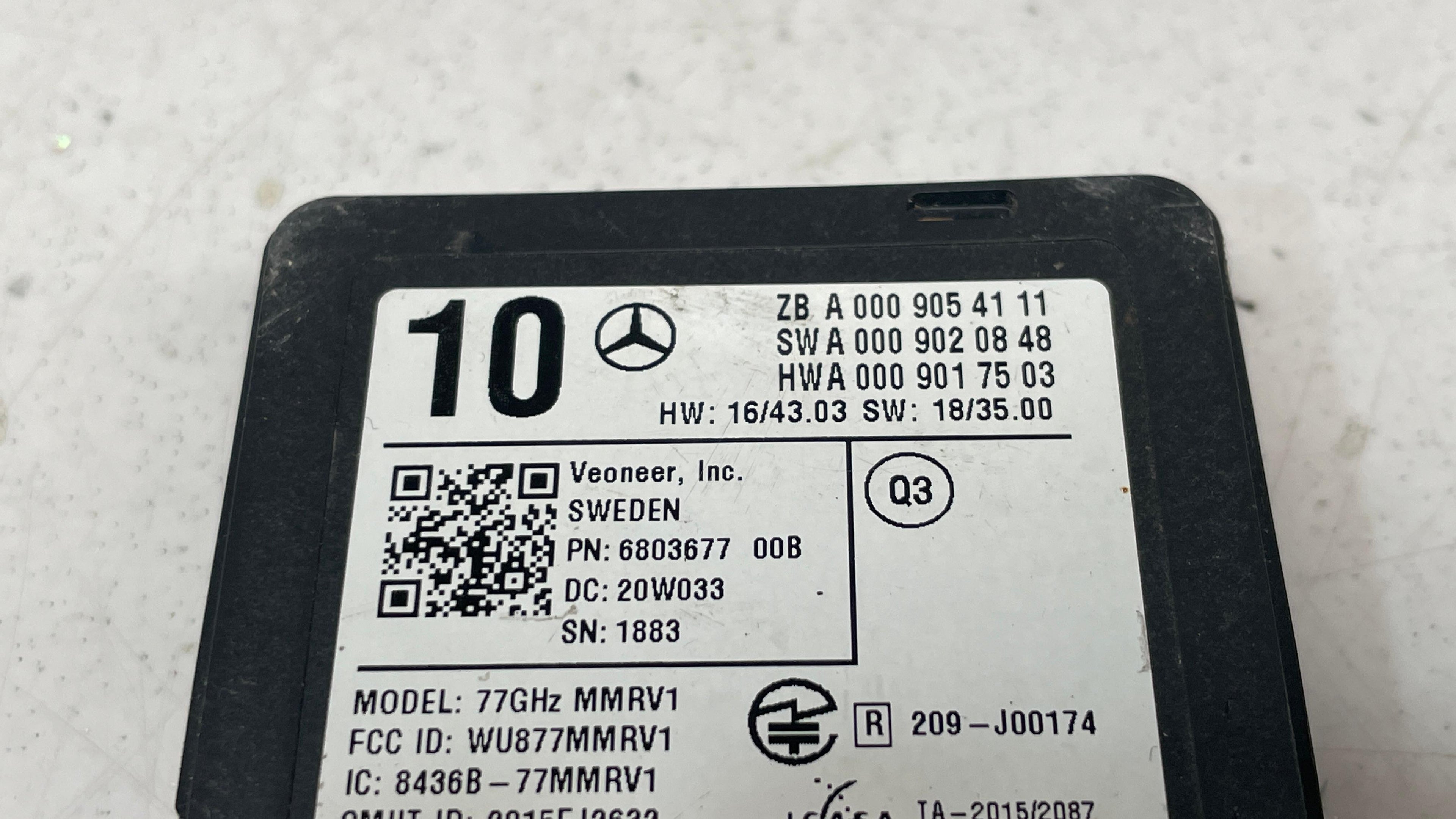A0009054111 MERCEDES REAR BLIND SPOT RADAR SENSOR