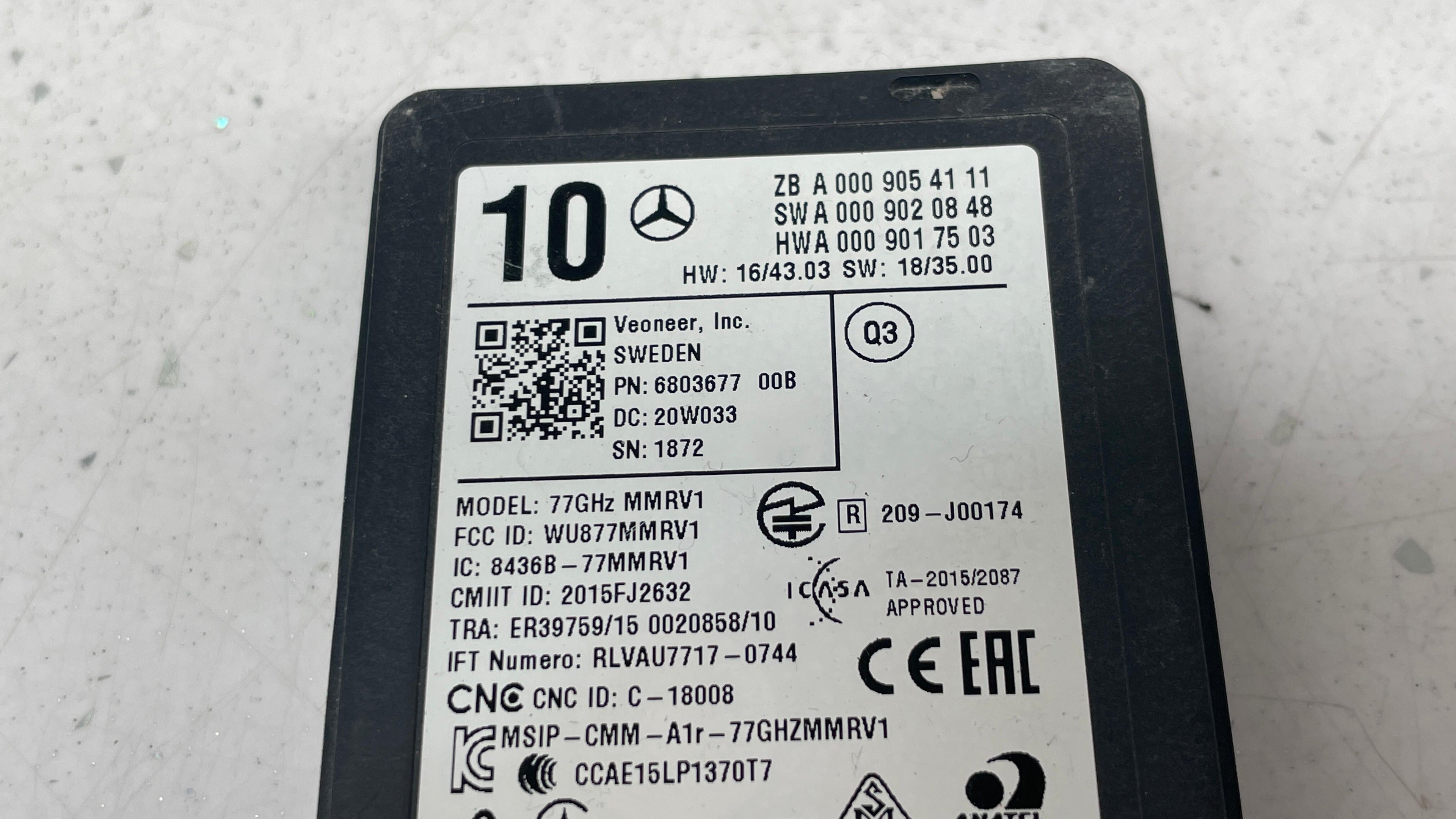 A0009054111 MERCEDES GLE RADAR DISTANCE SENSOR CONTROL REAR
