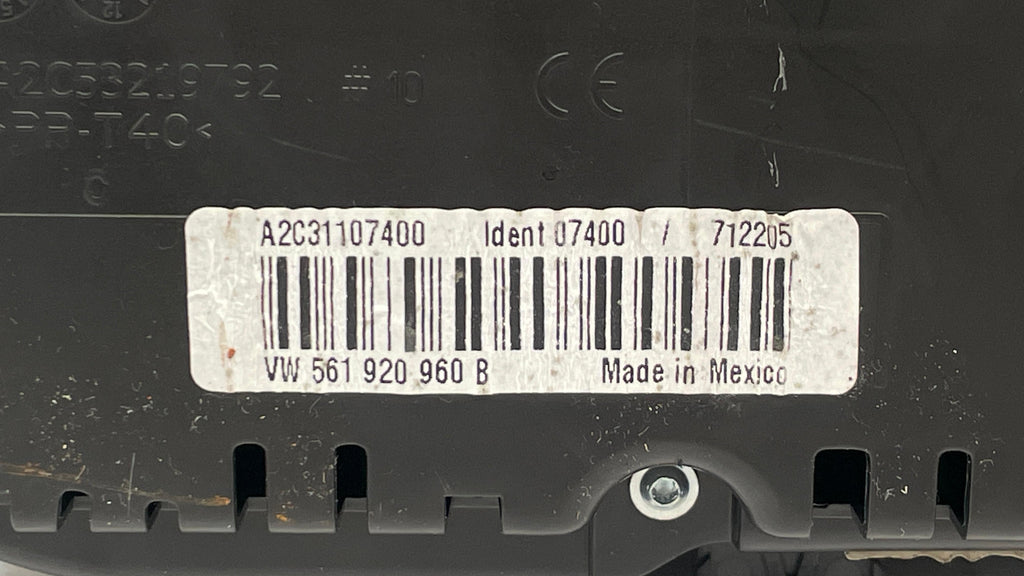 561920960B VOLKSWAGEN JETTA INSTRUMENT CLUSTER PANEL SWITCH