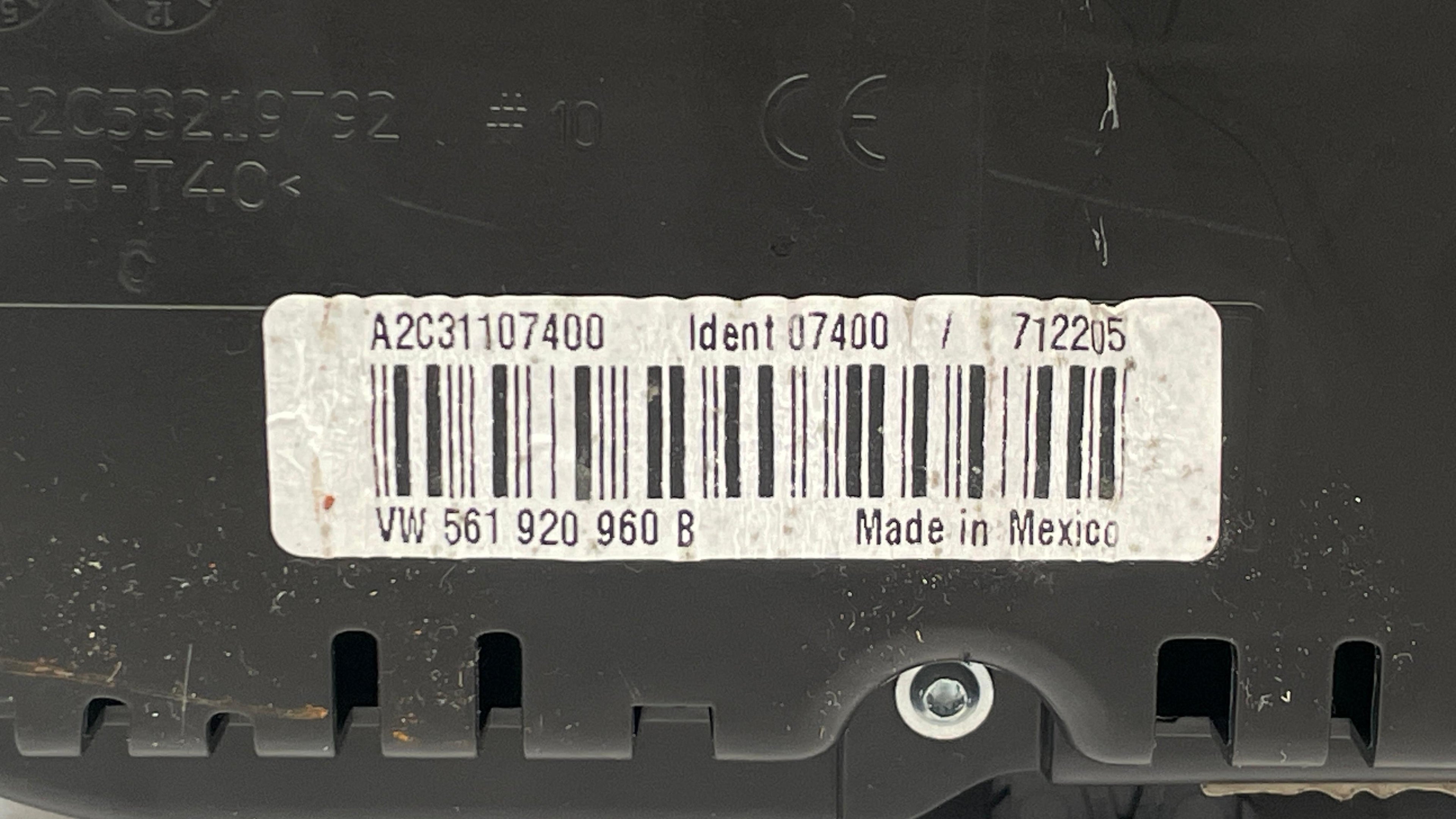 561920960B VOLKSWAGEN JETTA INSTRUMENT CLUSTER PANEL SWITCH