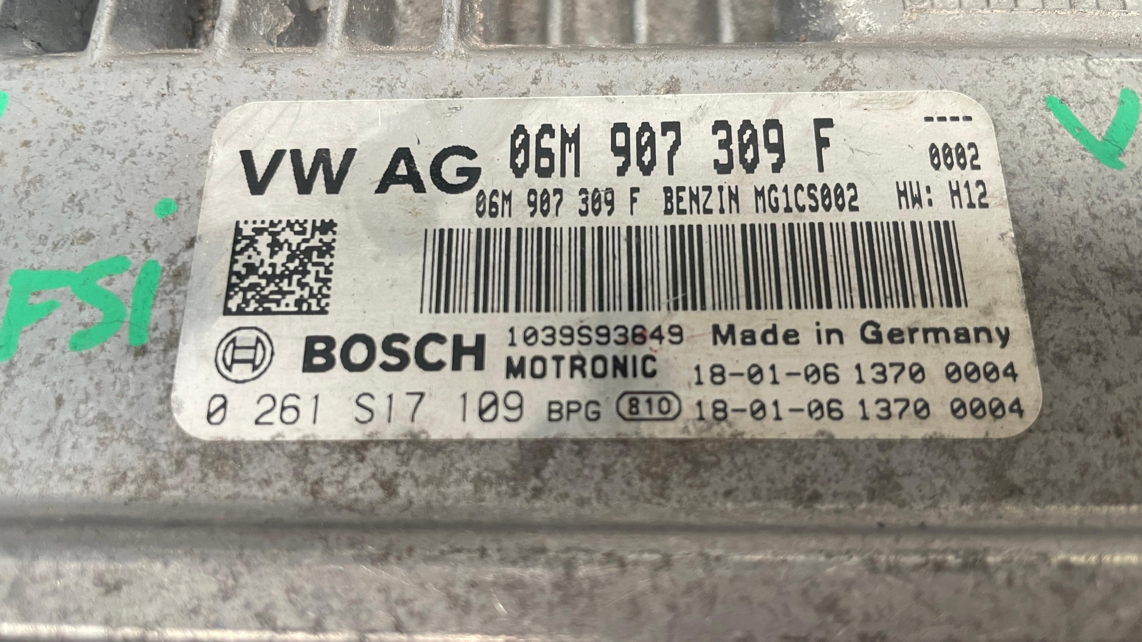06M907309F AUDI A8 ENGINE CONTROL UNIT ECU
